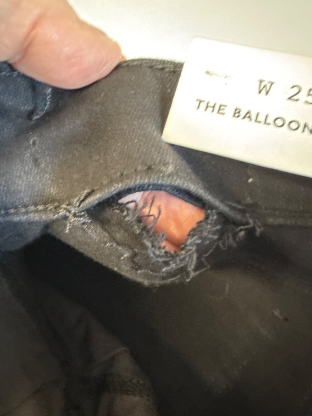 Madewell Womens The Balloon Jean~Size 25~Black Frost NEW w/DAMAGE L7 21 - Picture 13 of 14